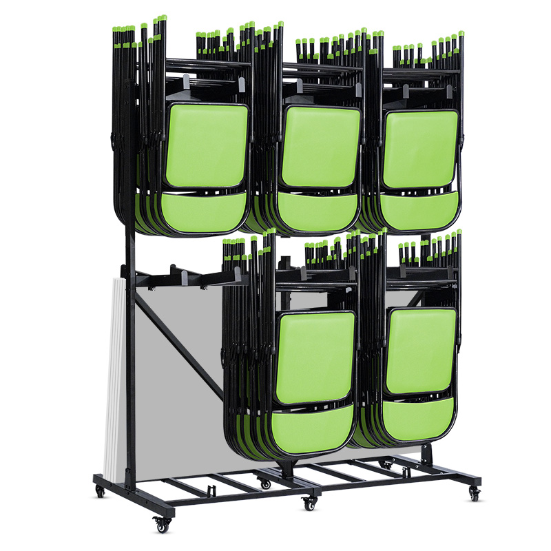 Double layer table and chair storage rack
